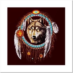 Wolf dreamcatchers Posters and Art